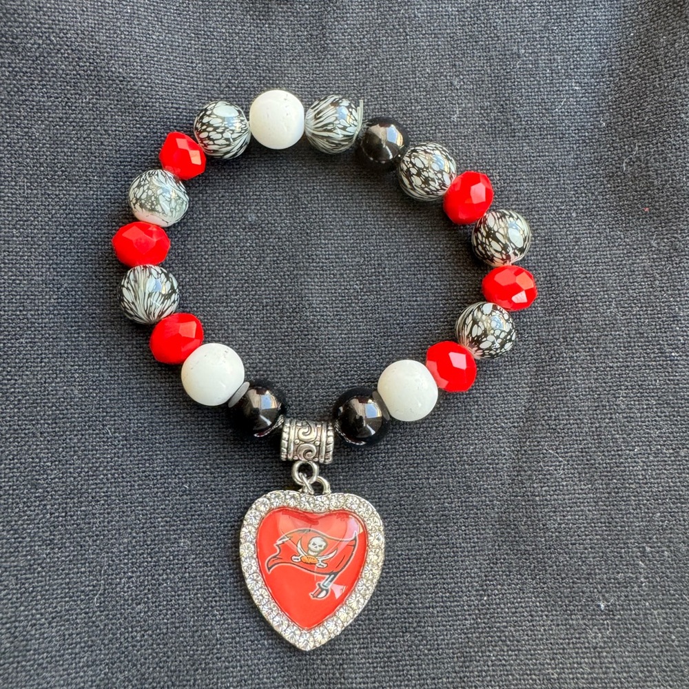 Handmade Tampa Bay Buccaneers NFL Beaded Bracelet